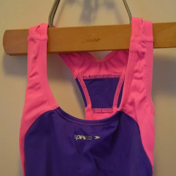Speedo Girls Size 12 One Piece Bathing Swim Suit - Picture 2 of 9